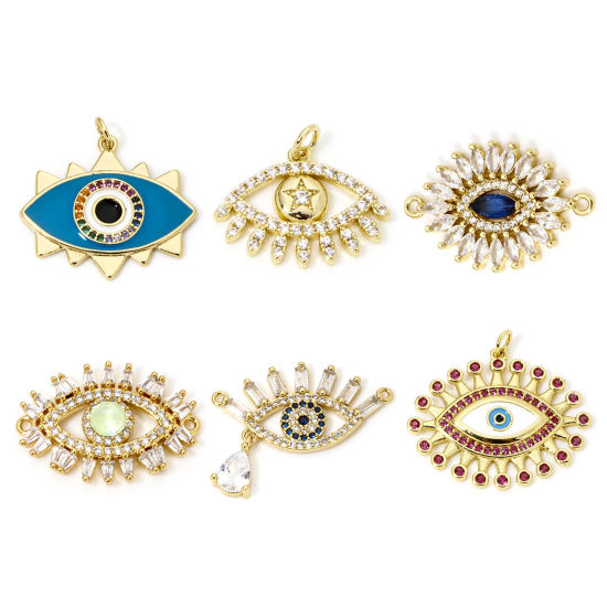 Picture of Eco-friendly Brass Charms 18K Real Gold Plated Eye