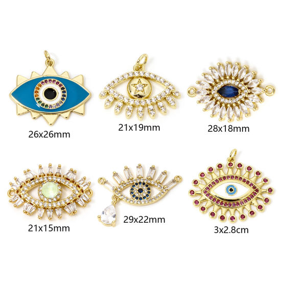 Picture of Eco-friendly Brass Charms 18K Real Gold Plated Eye