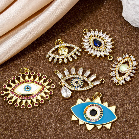 Picture of Eco-friendly Brass Charms 18K Real Gold Plated Eye