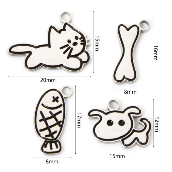 Picture of 304 Stainless Steel Pet Memorial Charms Silver Tone Corrosion