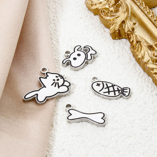 Picture of 304 Stainless Steel Pet Memorial Charms Silver Tone Corrosion