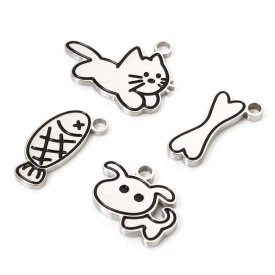 Picture of 304 Stainless Steel Pet Memorial Charms Silver Tone Corrosion