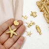 Bild von Umweltfreundliche Vakuumbeschichtung 304 Edelstahl Ozean Schmuck Charms Schildkroete Vergoldet Seesterne