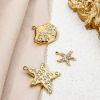 Bild von Umweltfreundliche Vakuumbeschichtung 304 Edelstahl Ozean Schmuck Charms Schildkroete Vergoldet Seesterne