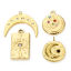 Picture of Eco-friendly Vacuum Plating 304 Stainless Steel Galaxy Charms Gold Plated Half Moon Sun Clear Cubic Zirconia