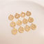 Bild von 2 Stück Umweltfreundlich Messing Mini Charms 14K Echtgold plattiert Rund Sternbild Hohl 10mm