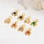 Immagine di 2 Pz Ottone Mini Ciondoli Ragno Placcato Oro 18K Multicolore Strass 12mm x 8mm