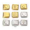 Picture of 304 Stainless Steel Italian Charm Links For DIY Bracelet Jewelry Making Rectangle 10mm x 9mm