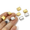 Picture of 304 Stainless Steel Italian Charm Links For DIY Bracelet Jewelry Making Rectangle 10mm x 9mm