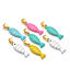 Picture of 304 Stainless Steel Charm Pendant Gold Plated Fish Animal Double-sided Enamel 28mm x 7mm
