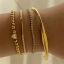 Imagen de 1 Unidad Respetuoso del Medio Ambiente Sencillo Oro Real Chapado 304 Acero Inoxidable Pulseras