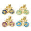 Immagine di 1 Pz Ottone Trasporto Ciondoli Pendenti Bicicleta Placcato Oro 18K Opale Imitazione 19mm x 17mm