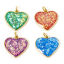 Bild von Messing Valentinstag Charms 18K Vergoldet Herz Imitat Opal 20mm x 18mm