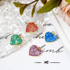 Picture of Brass Valentine's Day Charms 18K Gold Plated Heart Imitation Opal 20mm x 18mm