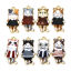 Immagine di 10 Pz Lega di Zinco Ciondoli Oro Placcato Multicolore Gatto Gonna Smalto 25mm x 12mm