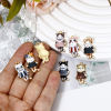 Imagen de 10 Unidades Zamak Colgantes Chapado en Oro Multicolor Gato Falda Esmalte 25mm x 12mm