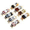 Imagen de 10 Unidades Zamak Colgantes Chapado en Oro Multicolor Gato Falda Esmalte 25mm x 12mm