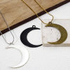 Picture of Zinc Based Alloy Galaxy Pendants Crescent Moon 4.3cm x 3.2cm