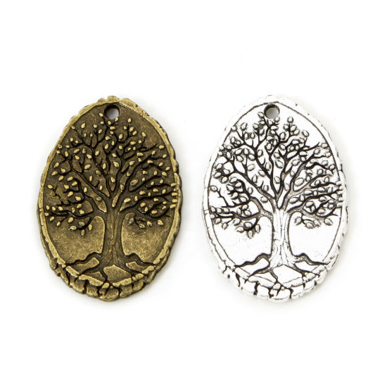 Picture of Zinc Based Alloy Charmes Oval Tree of Life 25.5mm x 17mm