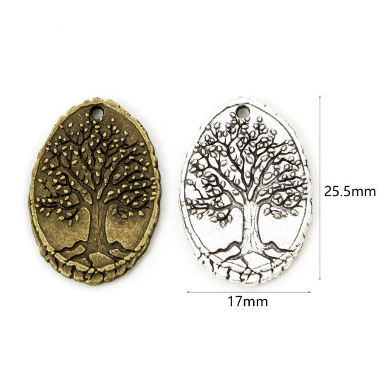 Picture of Zinc Based Alloy Charmes Oval Tree of Life 25.5mm x 17mm