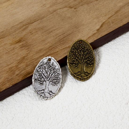 Picture of Zinc Based Alloy Charmes Oval Tree of Life 25.5mm x 17mm