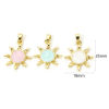 Image de 2 Pcs Pendentif Breloque Galaxie en Laiton Plaqué Or Véritable Perlaire Soleil Émail 25mm x 18mm