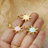 Image de 2 Pcs Pendentif Breloque Galaxie en Laiton Plaqué Or Véritable Perlaire Soleil Émail 25mm x 18mm