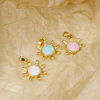 Image de 2 Pcs Pendentif Breloque Galaxie en Laiton Plaqué Or Véritable Perlaire Soleil Émail 25mm x 18mm