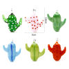 Imagen de 1 Unidad Vidrio Murano Colección Flora de Colgantes Cactus , Multicolor 3.8cm x 3cm