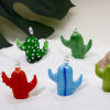 Imagen de 1 Unidad Vidrio Murano Colección Flora de Colgantes Cactus , Multicolor 3.8cm x 3cm