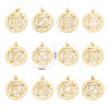 Picture of Eco-friendly Brass Charmes 18K Real Gold Plated Round Constellation Hollow Clear Cubic Zirconia 24mm x 19mm