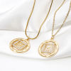 Picture of Eco-friendly Brass Charmes 18K Real Gold Plated Round Constellation Hollow Clear Cubic Zirconia 24mm x 19mm