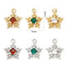 Picture of Eco-friendly Brass Weather Collection Mini Charme Tiny Charme Real Gold Plated Christmas Snowflake 12mm x 10mm