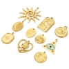 Bild von Umweltfreundliche Vakuumbeschichtung 304 Edelstahl Charms Sonne Vergoldet Stern