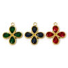 Imagen de 1 Unidad Enchapado al Vacío Ecológico 304 Acero Inoxidable Colgantes Flor Chapado en Oro Multicolor Circón Artificial 19.5mm x 17mm