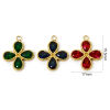 Imagen de 1 Unidad Enchapado al Vacío Ecológico 304 Acero Inoxidable Colgantes Flor Chapado en Oro Multicolor Circón Artificial 19.5mm x 17mm
