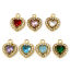 Immagine di 1 Pz Placcatura Sottovuoto Ecologica 304 Acciaio Inossidabile San Valentino Ciondoli Cuore Oro Placcato Multicolore Cubic Zirconiae 13mm x 10mm