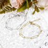 Picture of 304 Stainless Steel Paperclip Chain Bracelets Textured 18cm(7.1") long