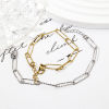 Picture of 304 Stainless Steel Paperclip Chain Bracelets Textured 18cm(7.1") long