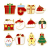 Picture of Vacuum Plating 304 Stainless Steel Christmas Charms Gold Plated Enamel