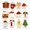 Picture of Vacuum Plating 304 Stainless Steel Christmas Charms Gold Plated Enamel