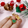 Picture of Vacuum Plating 304 Stainless Steel Christmas Charms Gold Plated Enamel