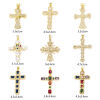 Imagen de 1 Unidad Respetuoso del Medio Ambiente Latón Religión Colgantes Cruz 18K Oro Real Chapado