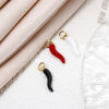 Picture of Eco-friendly Brass Charms 18K Real Gold Plated Multicolor Cornicello Italian Horn Chili Enamel 21mm x 4.5mm