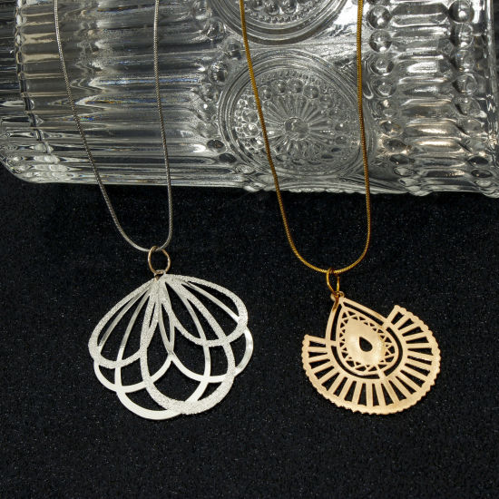 Picture of Iron Based Alloy Filigree Stamping Pendants Multicolor Hollow