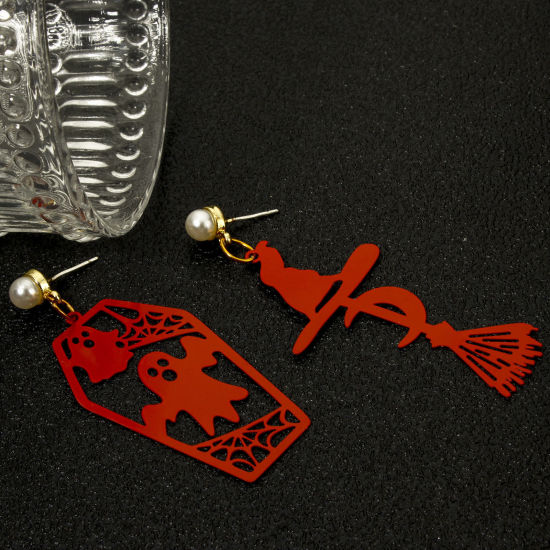 Picture of Iron Based Alloy Halloween Pendants Multicolor Filigree Stamping