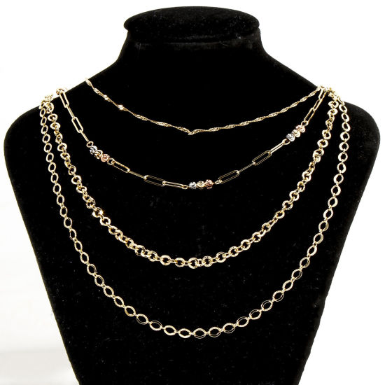 Picture of Eco-friendly Brass Simple Link Chain Necklace 18K Real Gold Plated With Lobster Claw Clasp