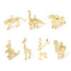 Imagen de 2 Unidades Latón Colgantes Animal Chapado en Oro de 18K 3D