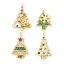 Picture of Brass Christmas Charms 18K Gold Plated Christmas Tree Micro Pave