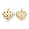 Imagen de 1 Unidad Latón día de San Valentín Colgantes Corazón Chapado en Oro de 18K Textura 17mm x 14mm